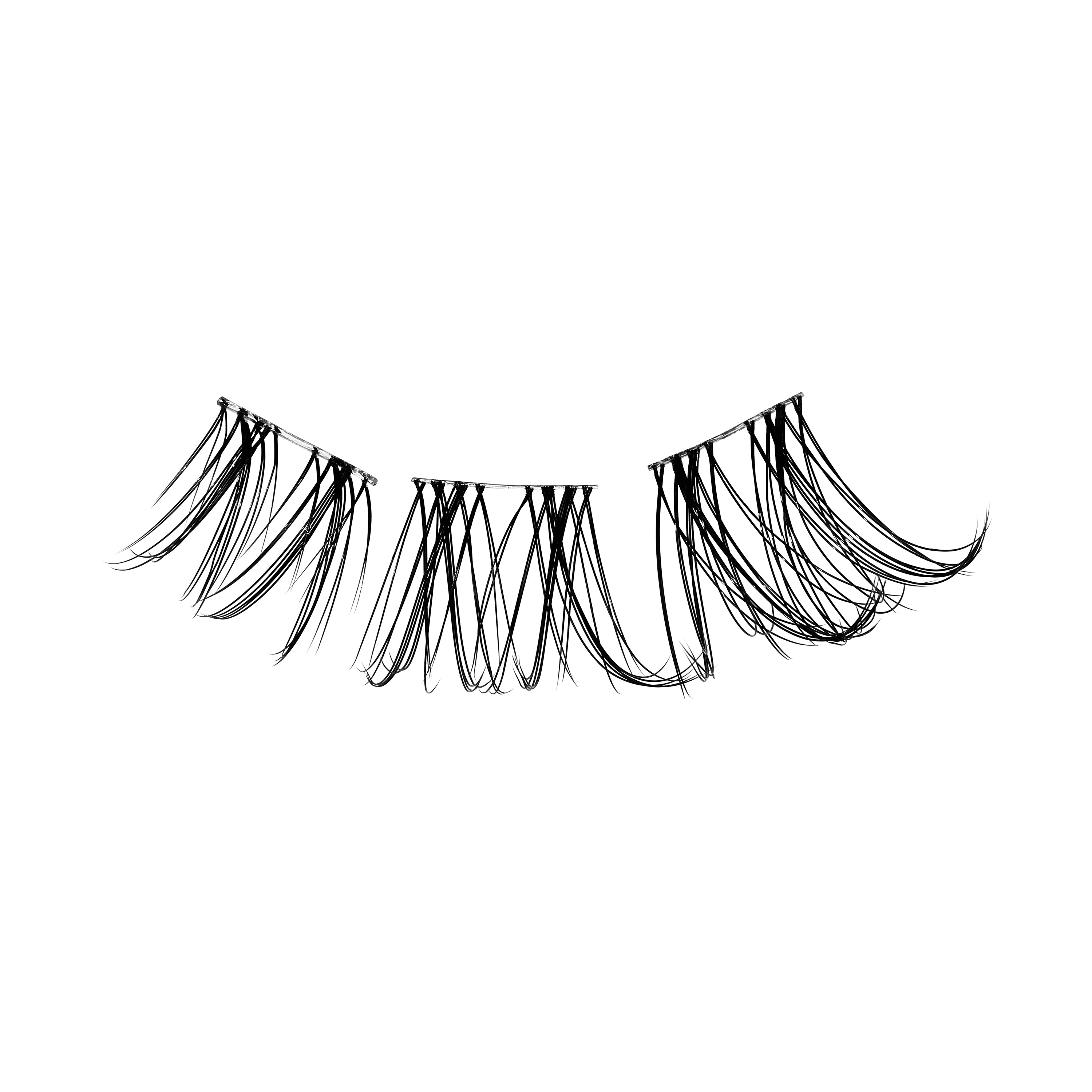 KISS FALSCARA Clear Band False Eyelashes, Lash  Extension Kit, 36 Lash Clusters