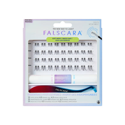 KISS FALSCARA Clear Band False Eyelashes, Lash  Extension Kit, 36 Lash Clusters